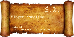 Singer Karolina névjegykártya